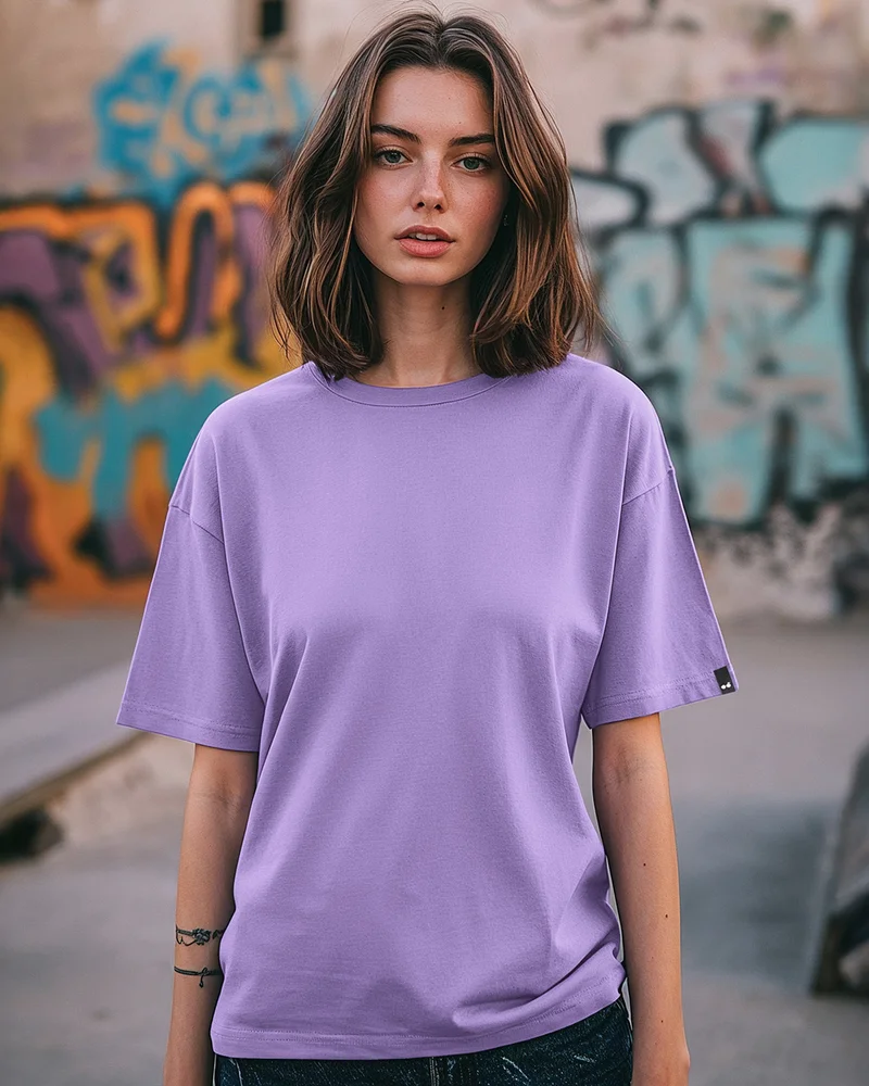 بيواكوف Women's Paisley Purple Oversized T-shirt